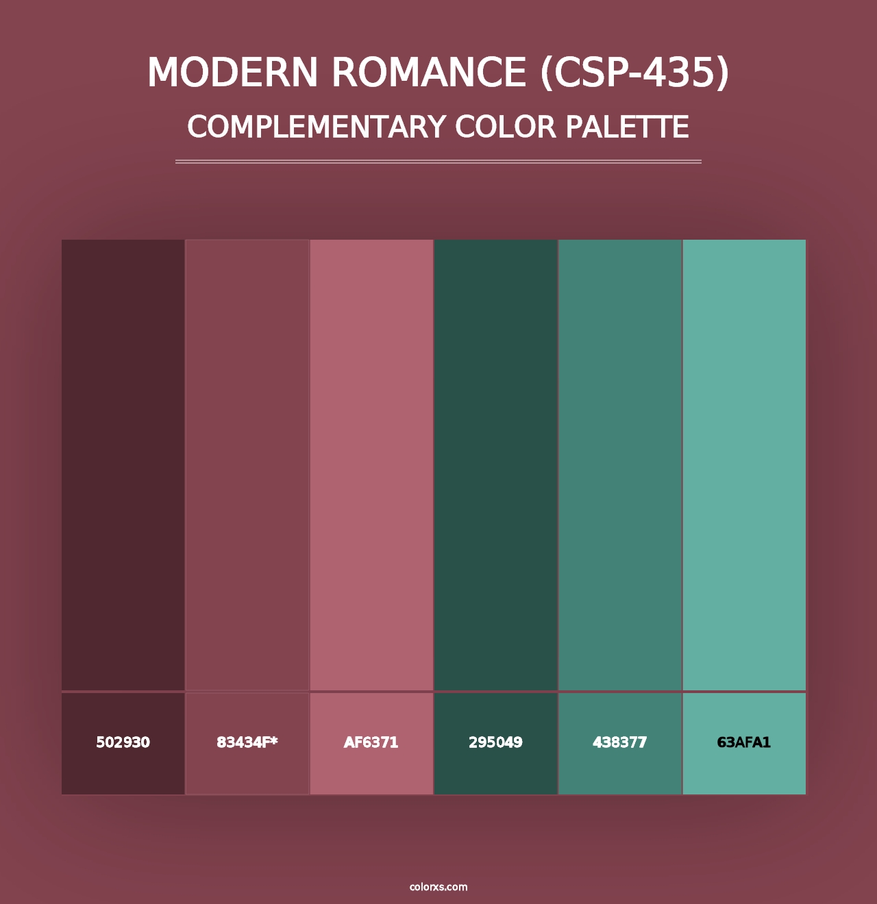 Modern Romance (CSP-435) - Complementary Color Palette