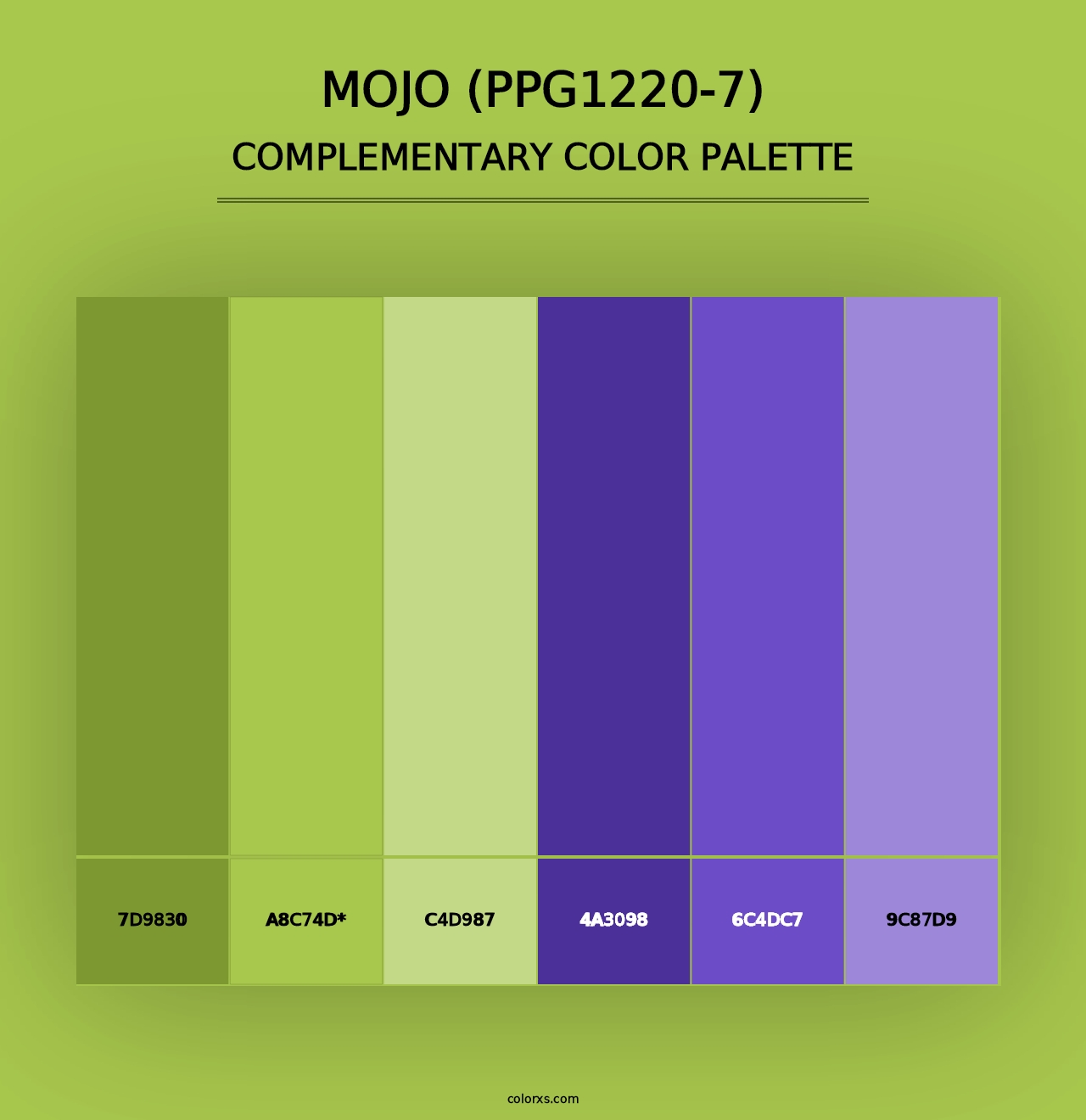 Mojo (PPG1220-7) - Complementary Color Palette