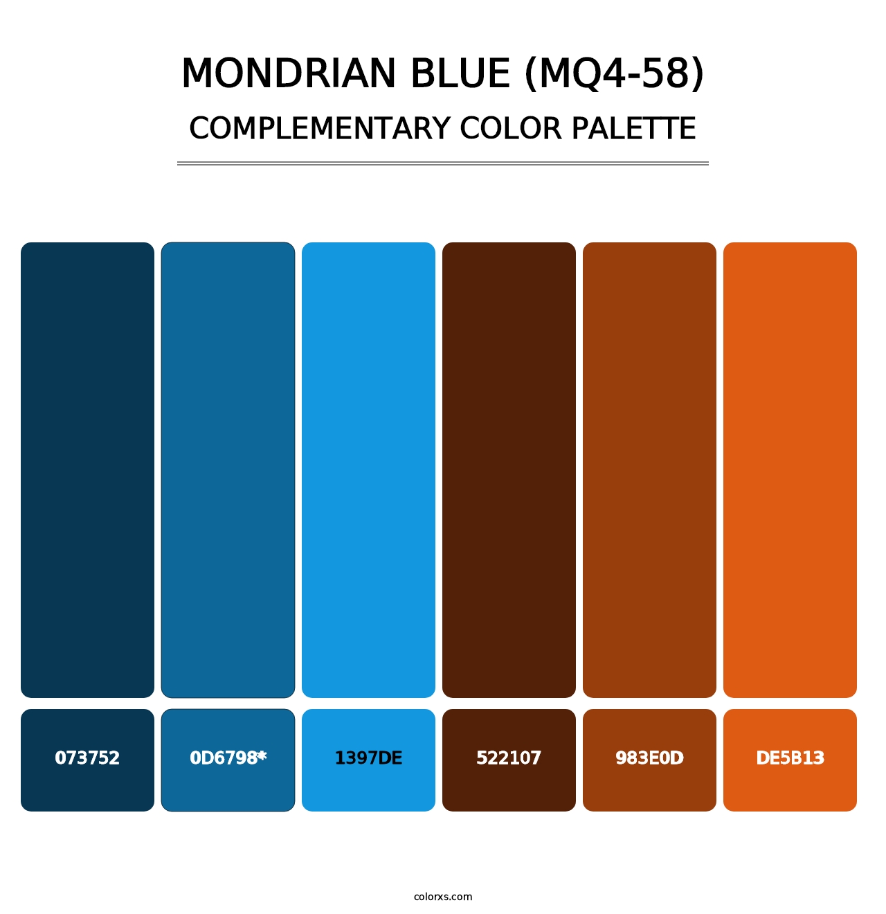 Mondrian Blue (MQ4-58) - Complementary Color Palette