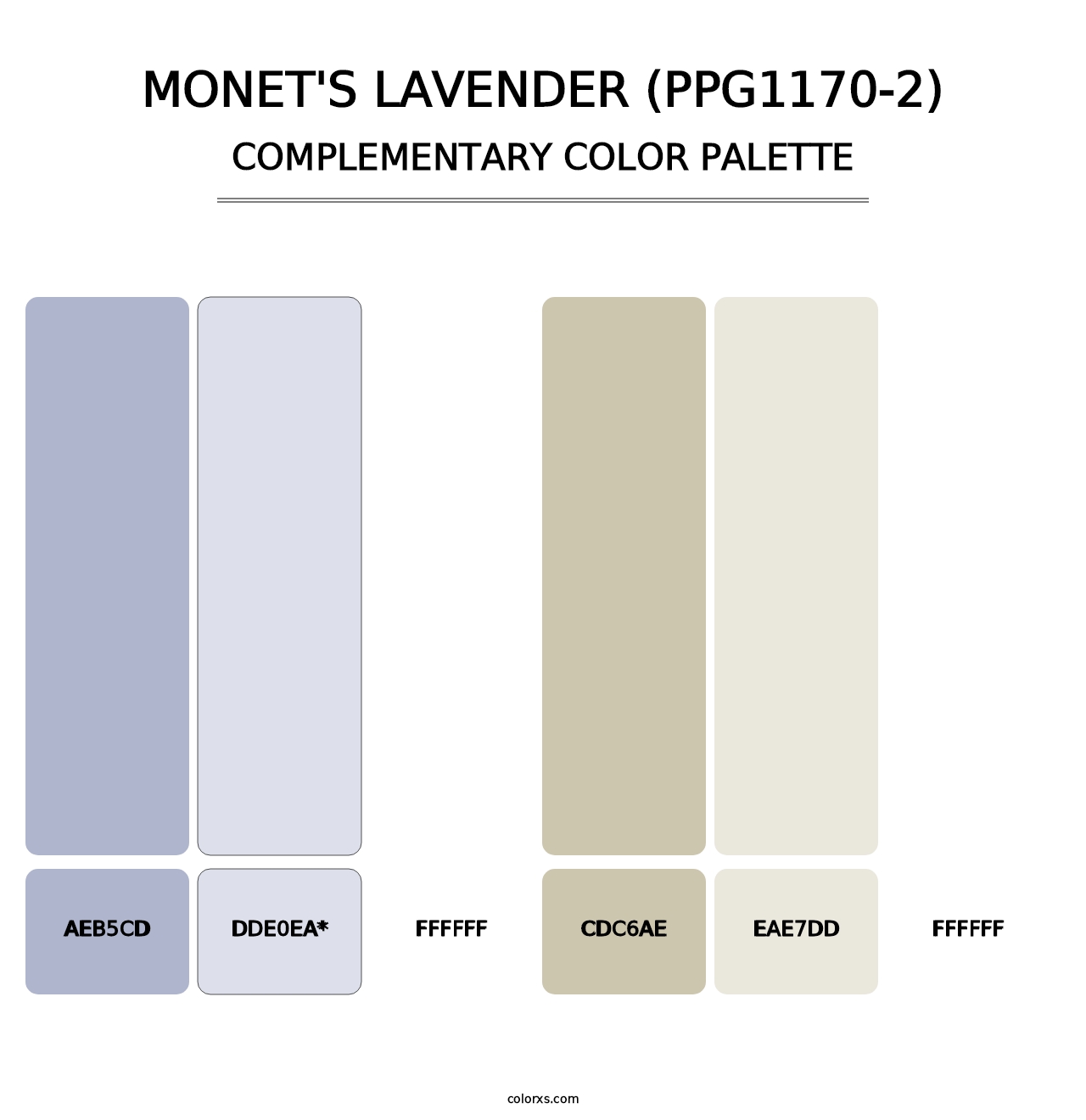 Monet's Lavender (PPG1170-2) - Complementary Color Palette