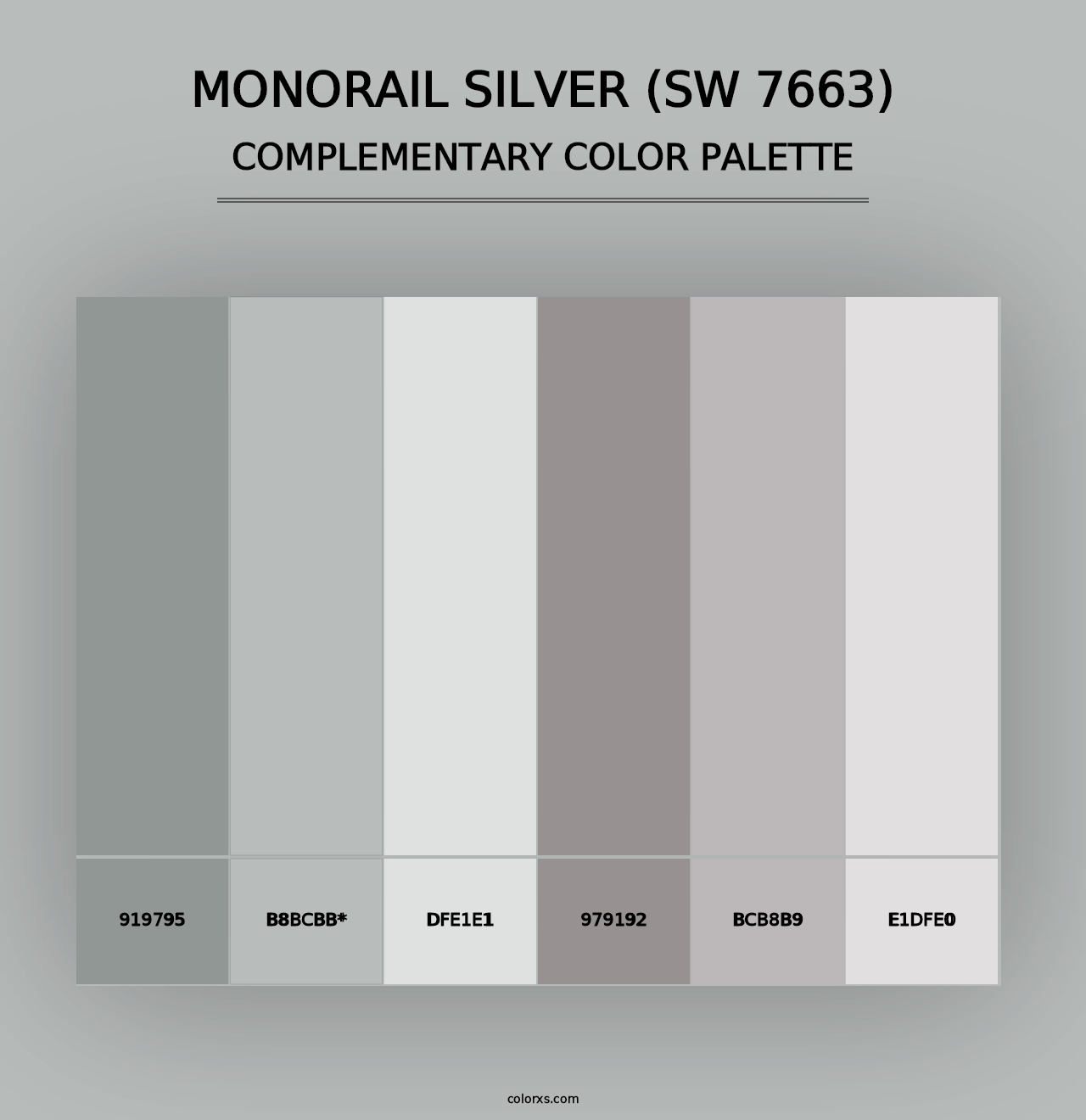 Monorail Silver (SW 7663) - Complementary Color Palette