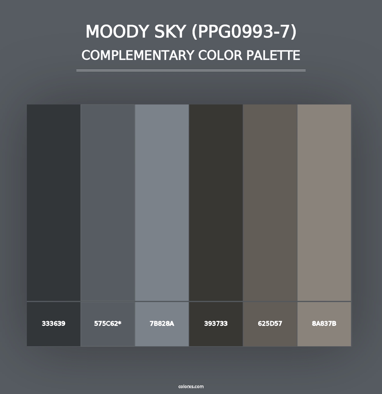 Moody Sky (PPG0993-7) - Complementary Color Palette