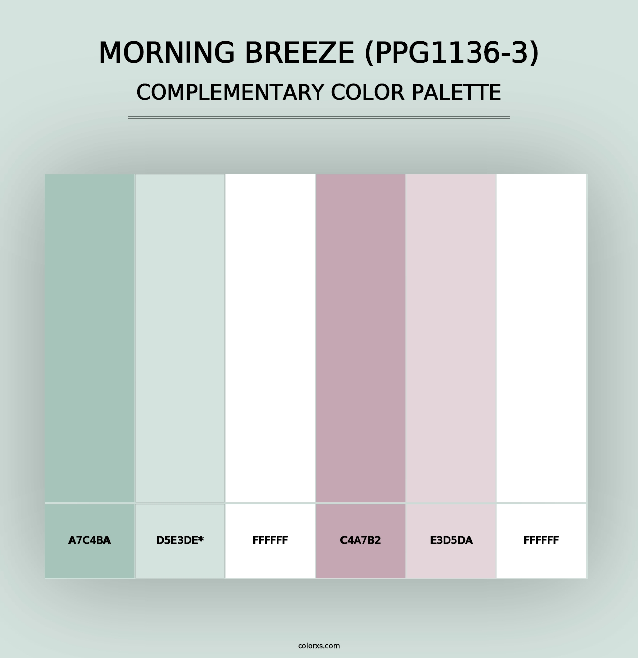 Morning Breeze (PPG1136-3) - Complementary Color Palette