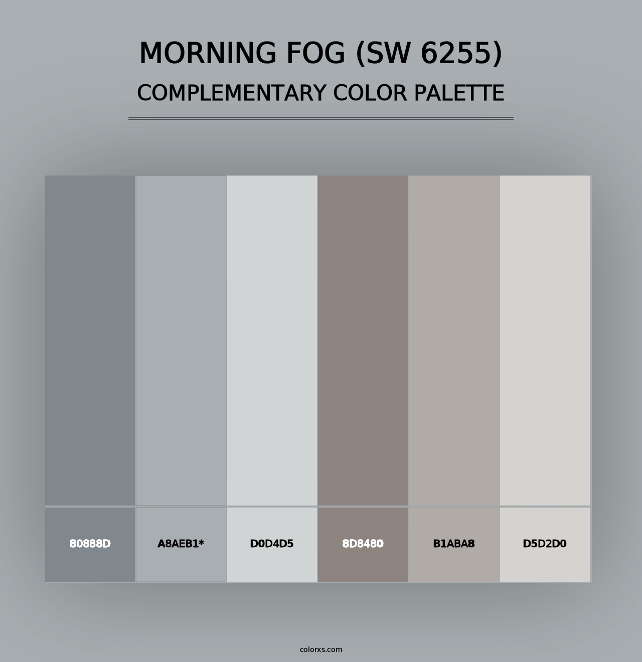 Morning Fog (SW 6255) - Complementary Color Palette