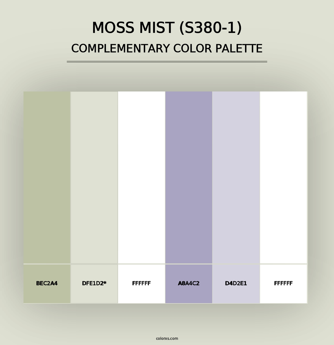 Moss Mist (S380-1) - Complementary Color Palette