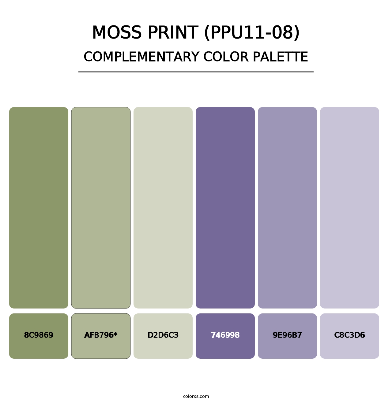 Moss Print (PPU11-08) - Complementary Color Palette