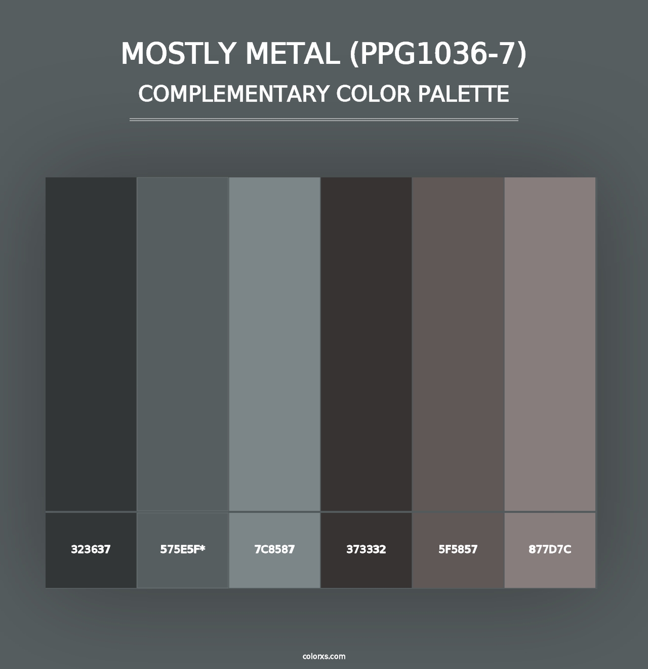 Mostly Metal (PPG1036-7) - Complementary Color Palette