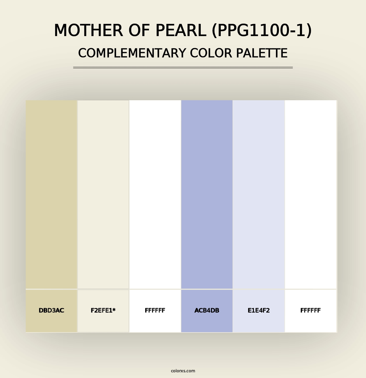 Mother Of Pearl (PPG1100-1) - Complementary Color Palette