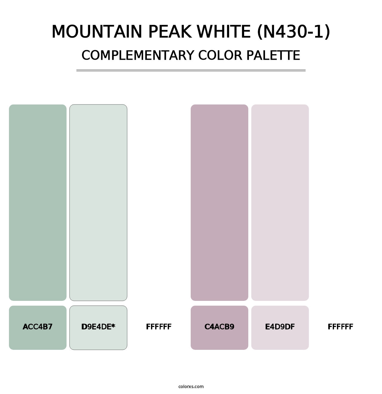 Mountain Peak White (N430-1) - Complementary Color Palette