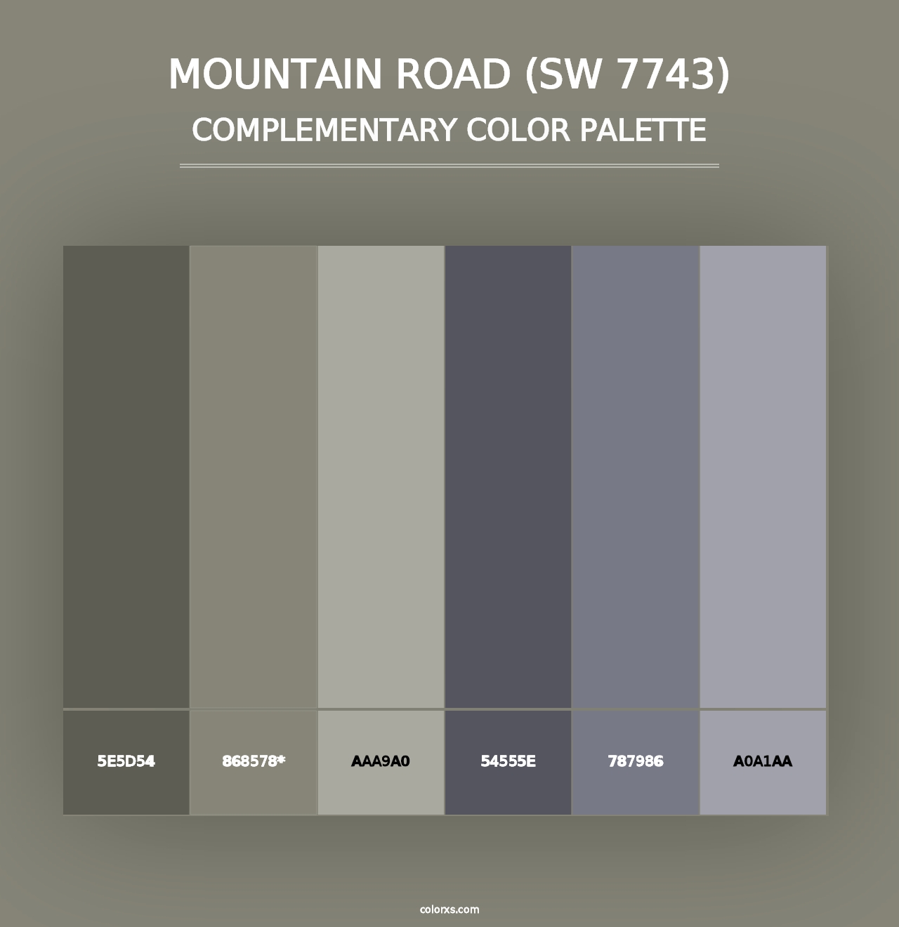 Mountain Road (SW 7743) - Complementary Color Palette