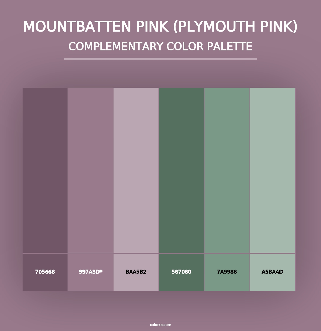 Mountbatten Pink (Plymouth Pink) - Complementary Color Palette