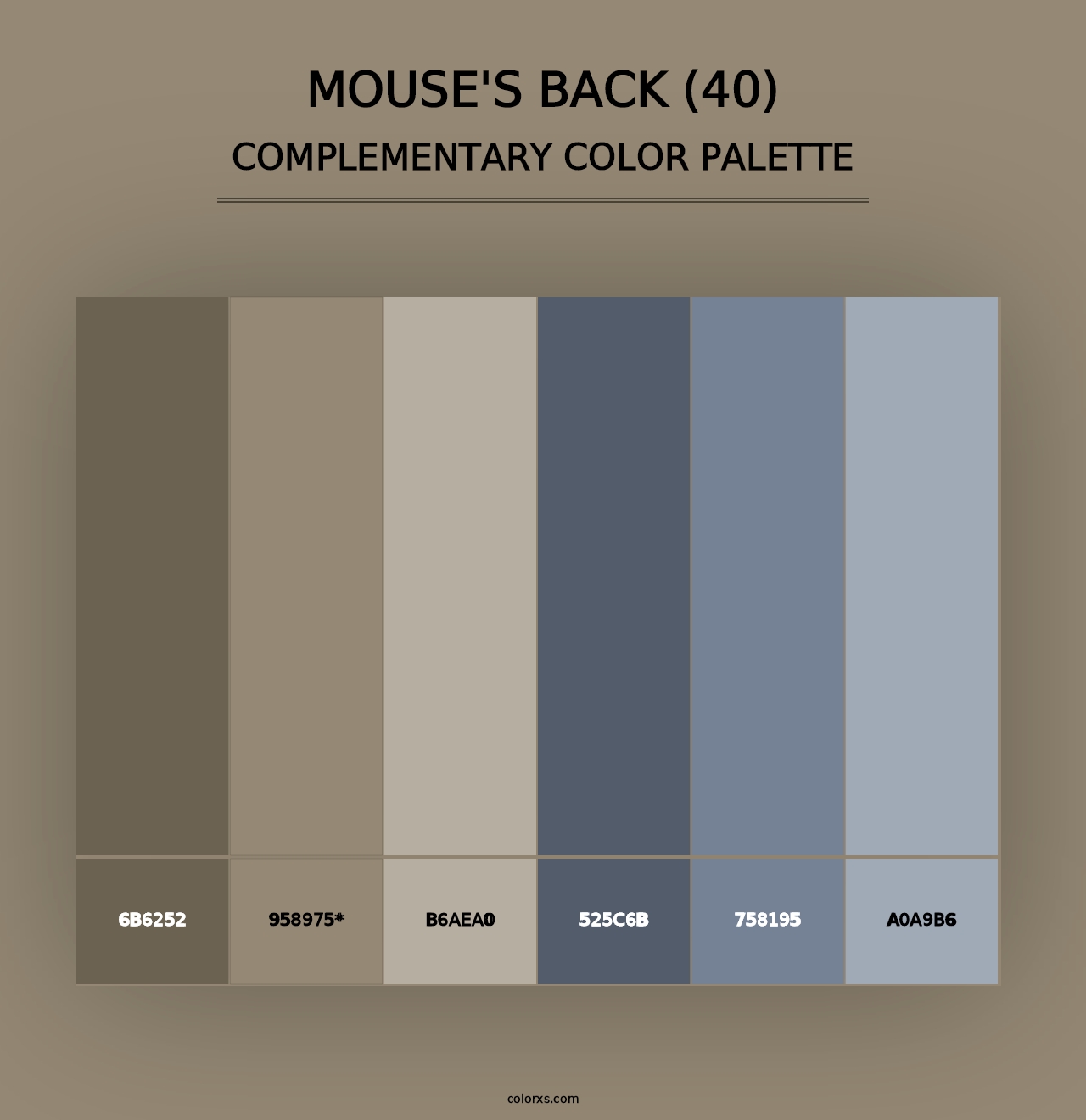 Mouse's Back (40) - Complementary Color Palette