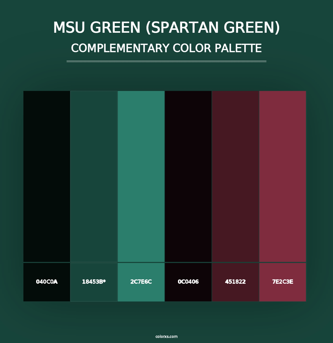 MSU Green (Spartan Green) - Complementary Color Palette