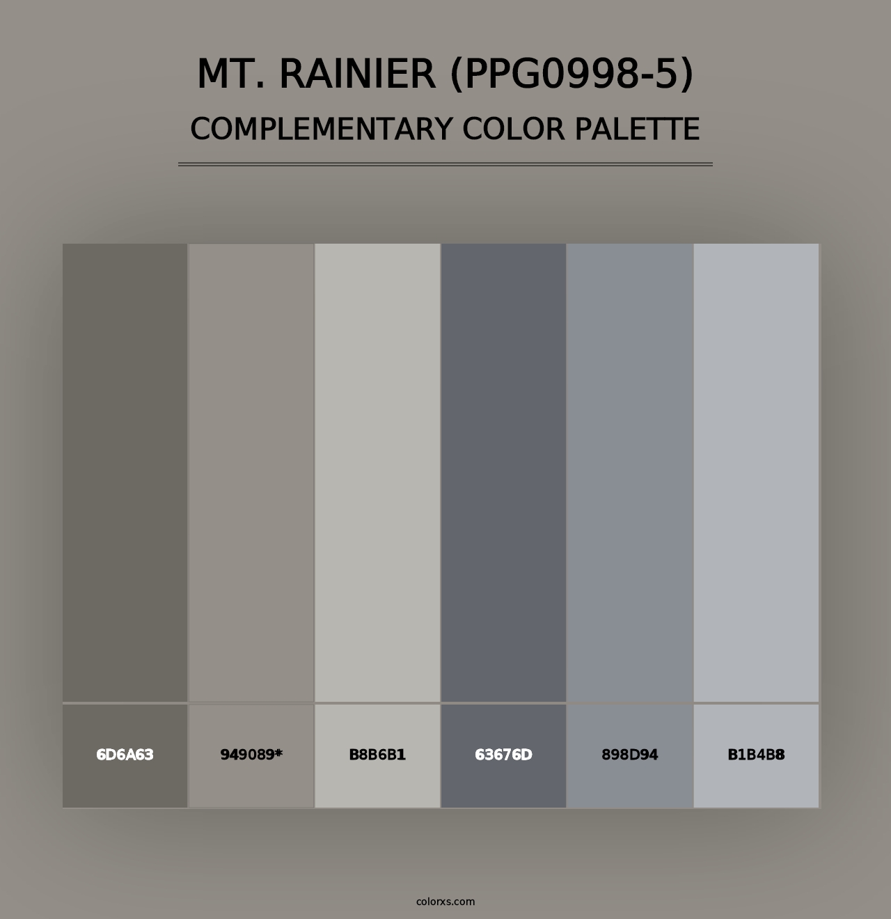 Mt. Rainier (PPG0998-5) - Complementary Color Palette