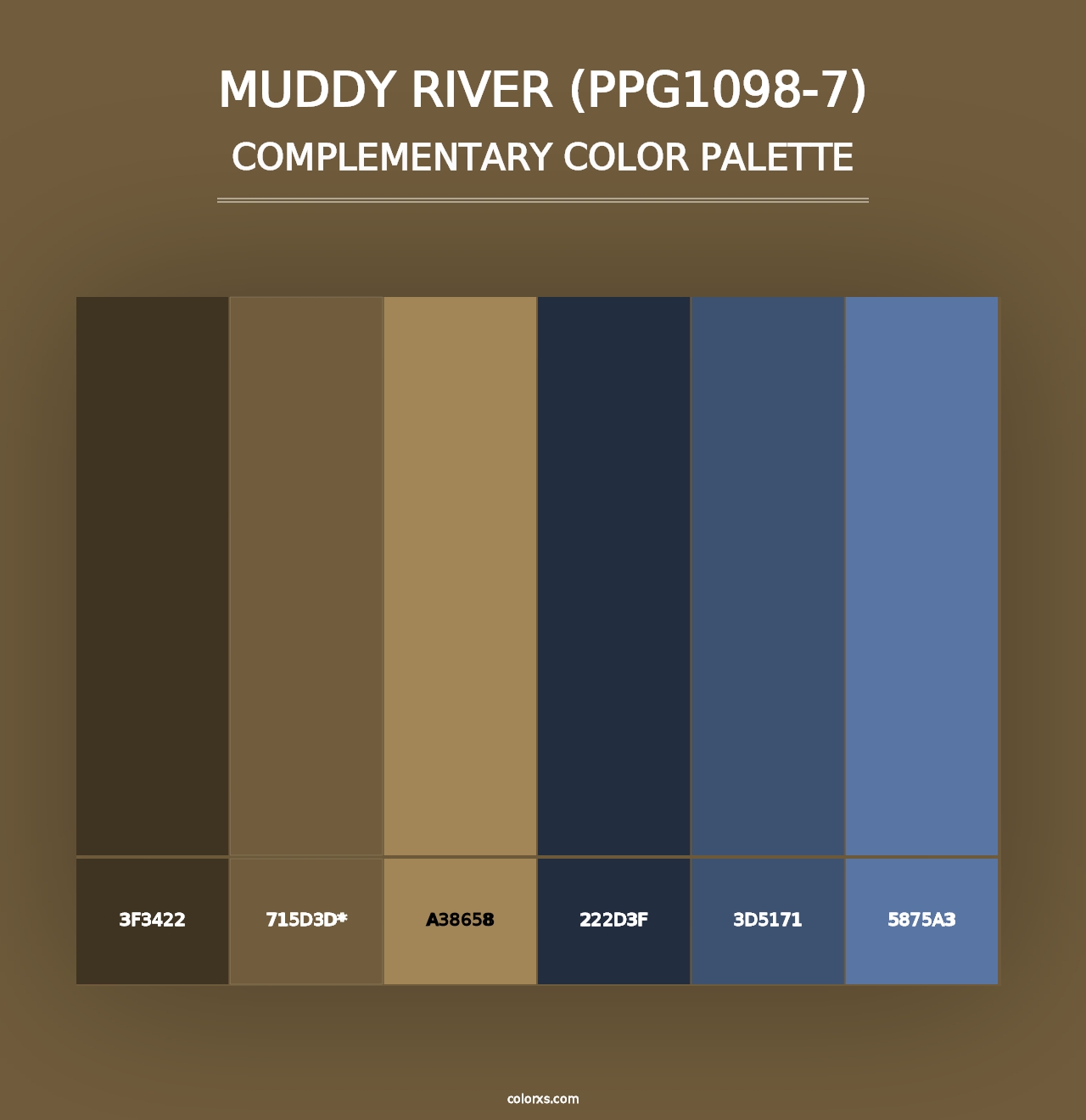 Muddy River (PPG1098-7) - Complementary Color Palette