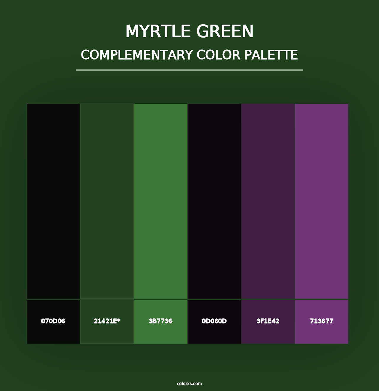 Myrtle Green - Complementary Color Palette