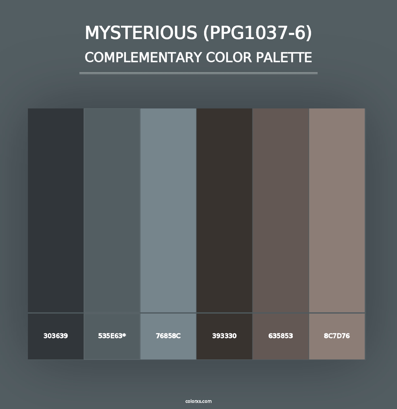 Mysterious (PPG1037-6) - Complementary Color Palette