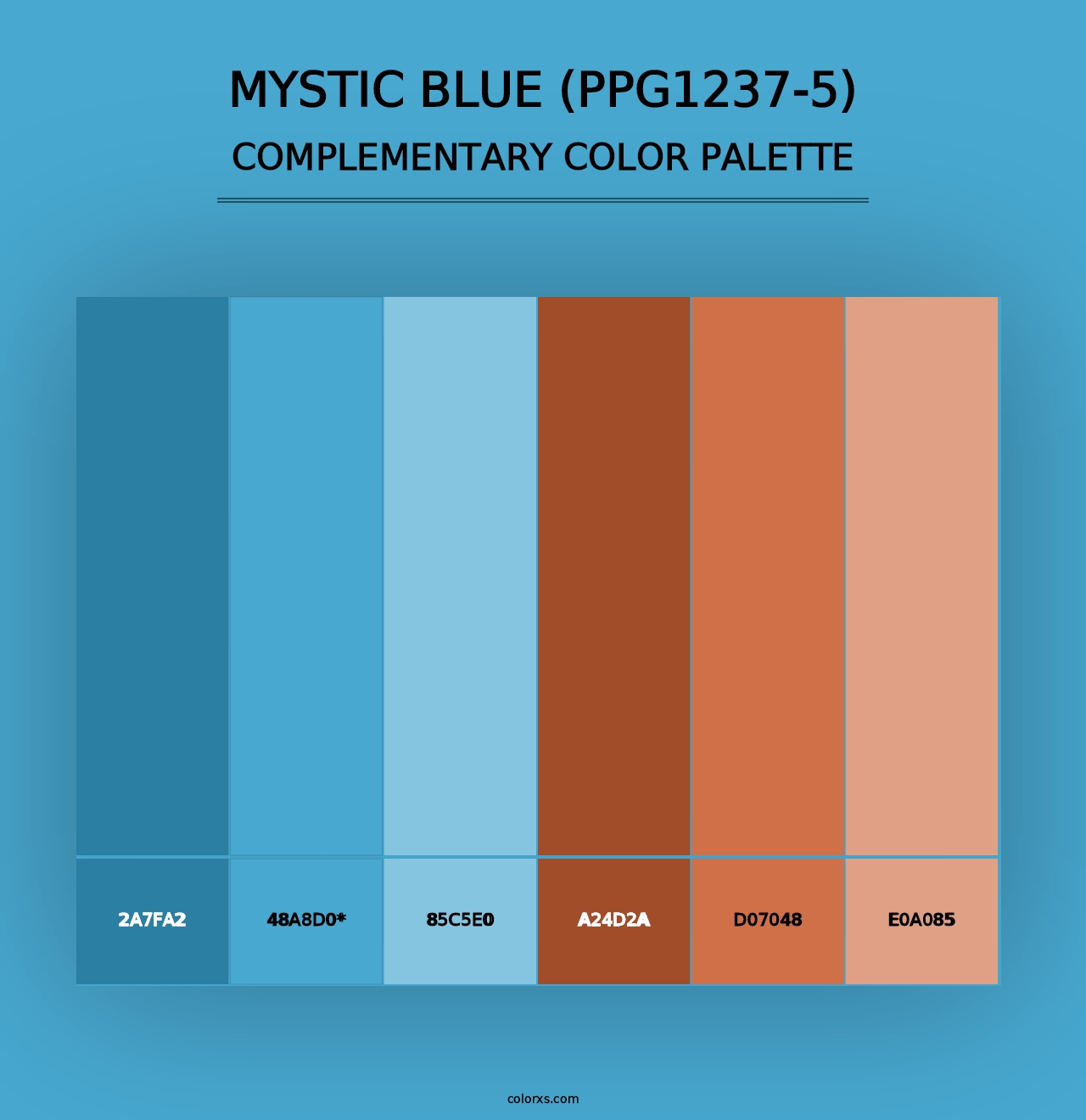 Mystic Blue (PPG1237-5) - Complementary Color Palette