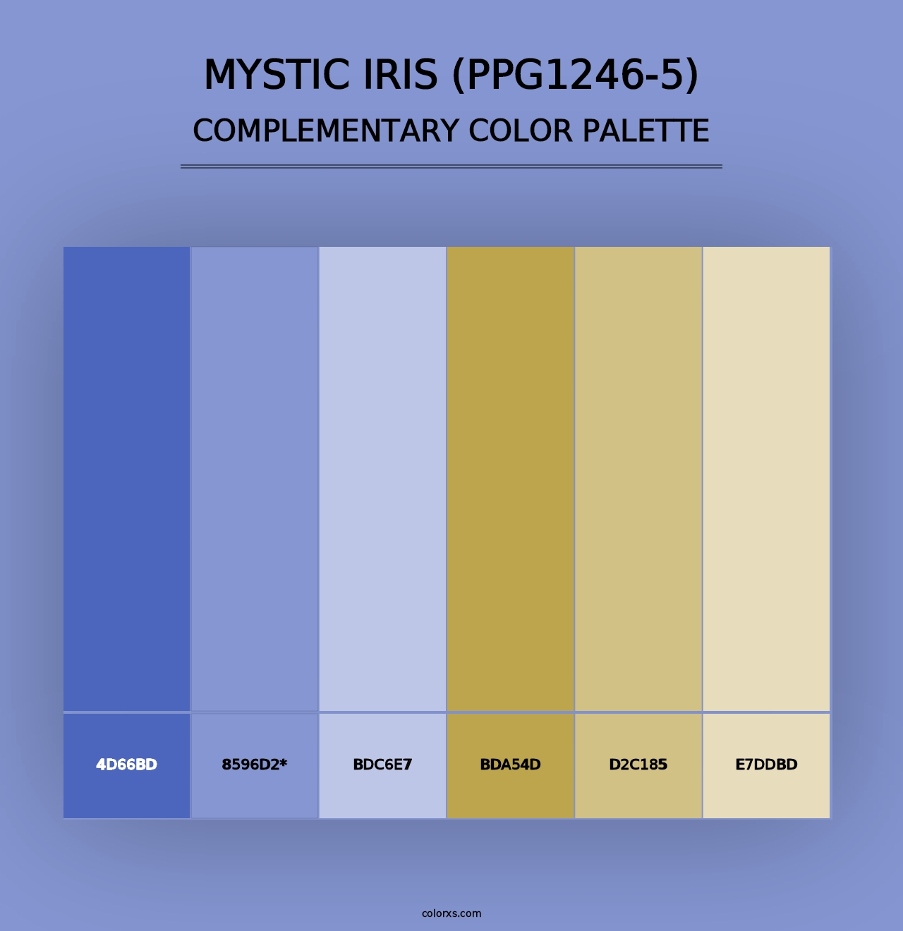 Mystic Iris (PPG1246-5) - Complementary Color Palette