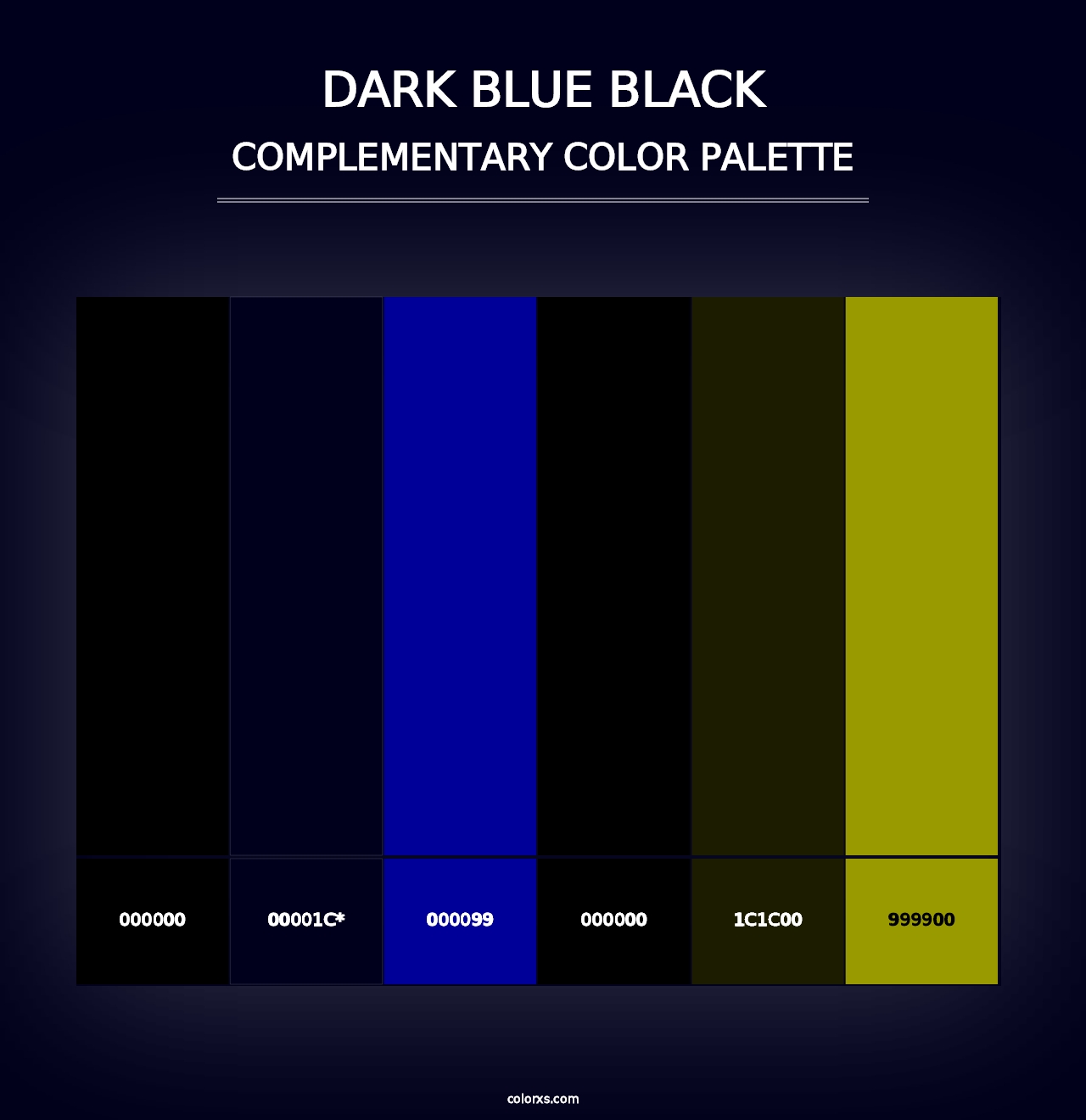 Dark Blue Black - Complementary Color Palette