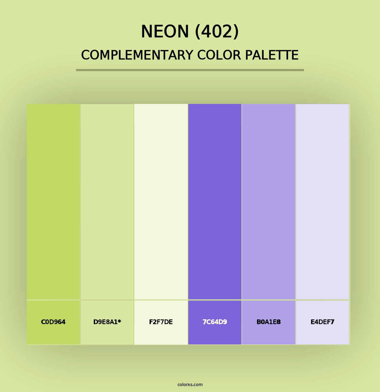 Neon (402) - Complementary Color Palette