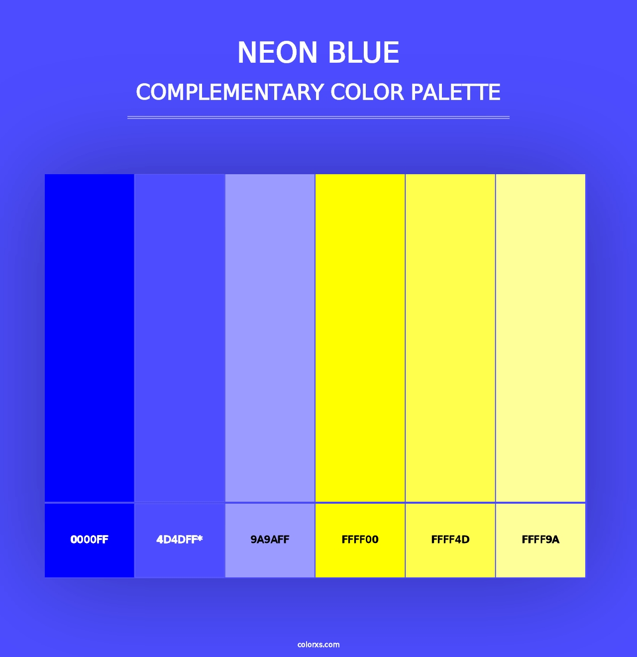 Neon Blue - Complementary Color Palette