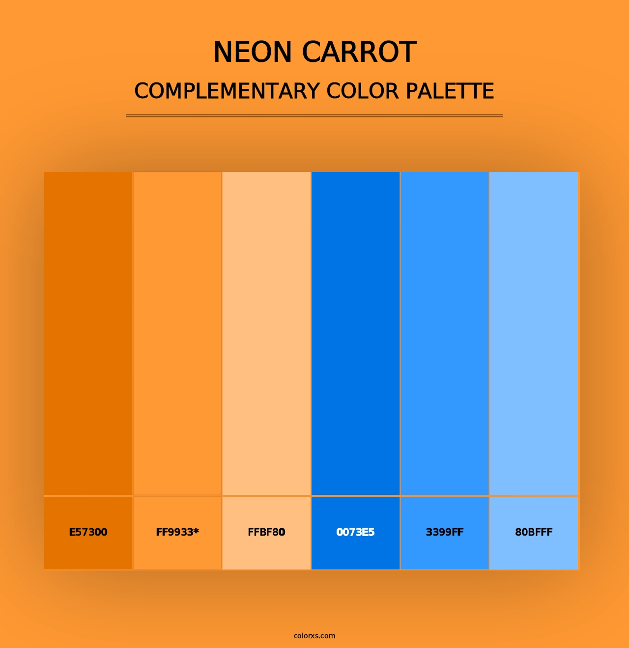 Neon Carrot - Complementary Color Palette