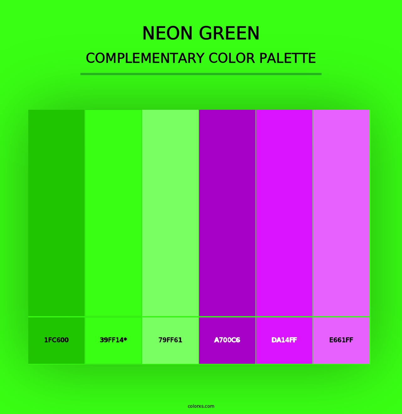 Neon Green - Complementary Color Palette