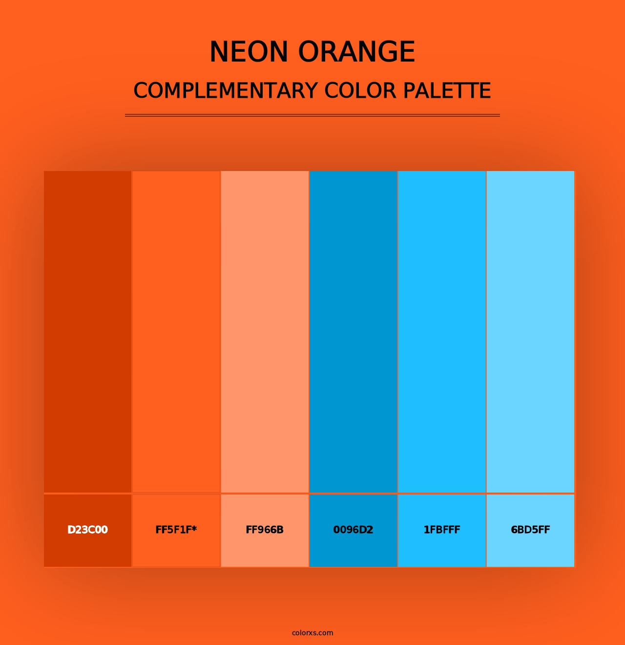 Neon Orange - Complementary Color Palette