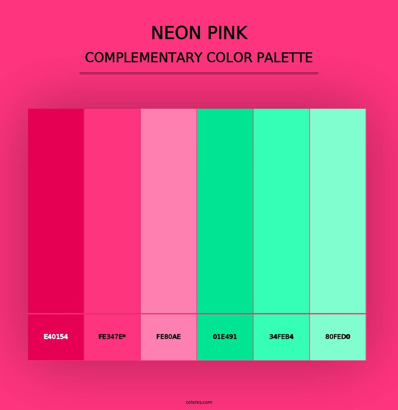 Neon Pink - Complementary Color Palette