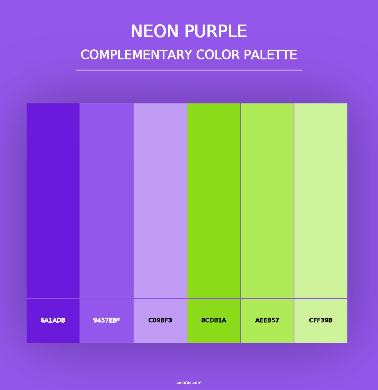 Neon Purple - Complementary Color Palette