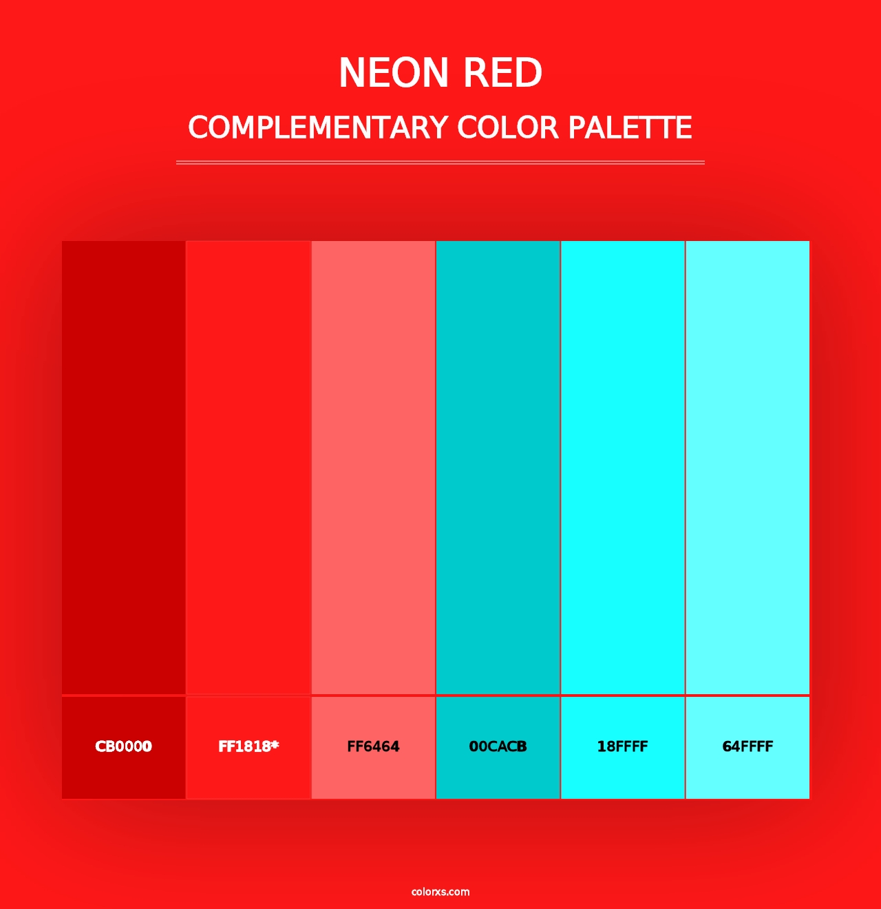 Neon Red - Complementary Color Palette