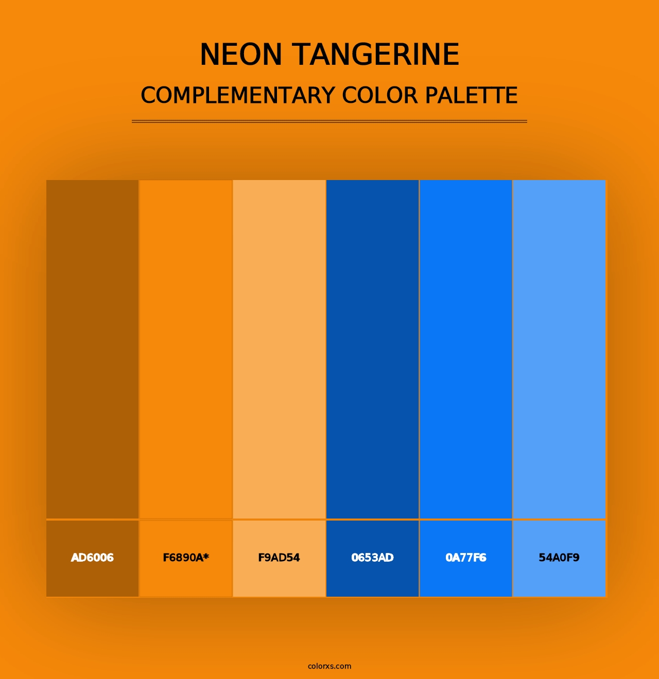 Neon Tangerine - Complementary Color Palette