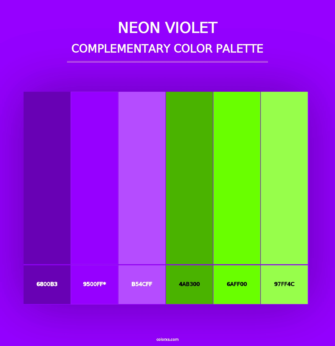 Neon Violet - Complementary Color Palette