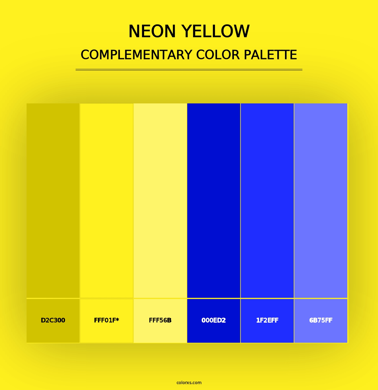 Neon Yellow - Complementary Color Palette