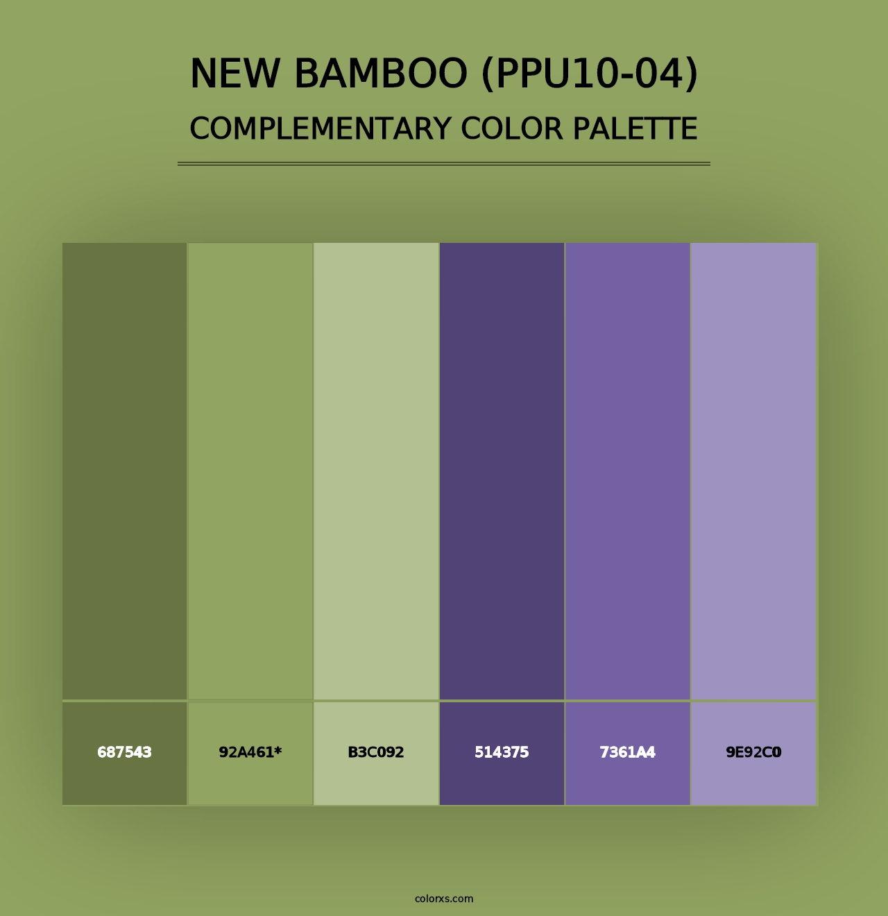 New Bamboo (PPU10-04) - Complementary Color Palette