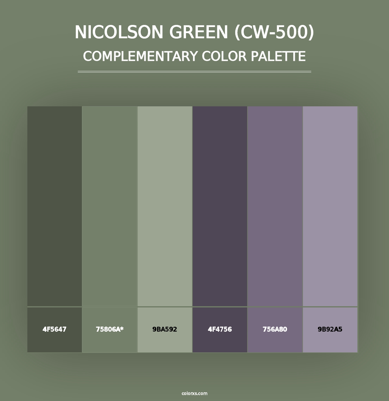 Nicolson Green (CW-500) - Complementary Color Palette