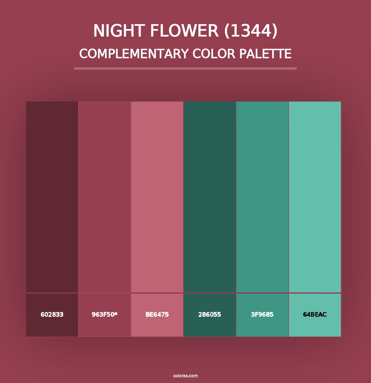 Night Flower (1344) - Complementary Color Palette