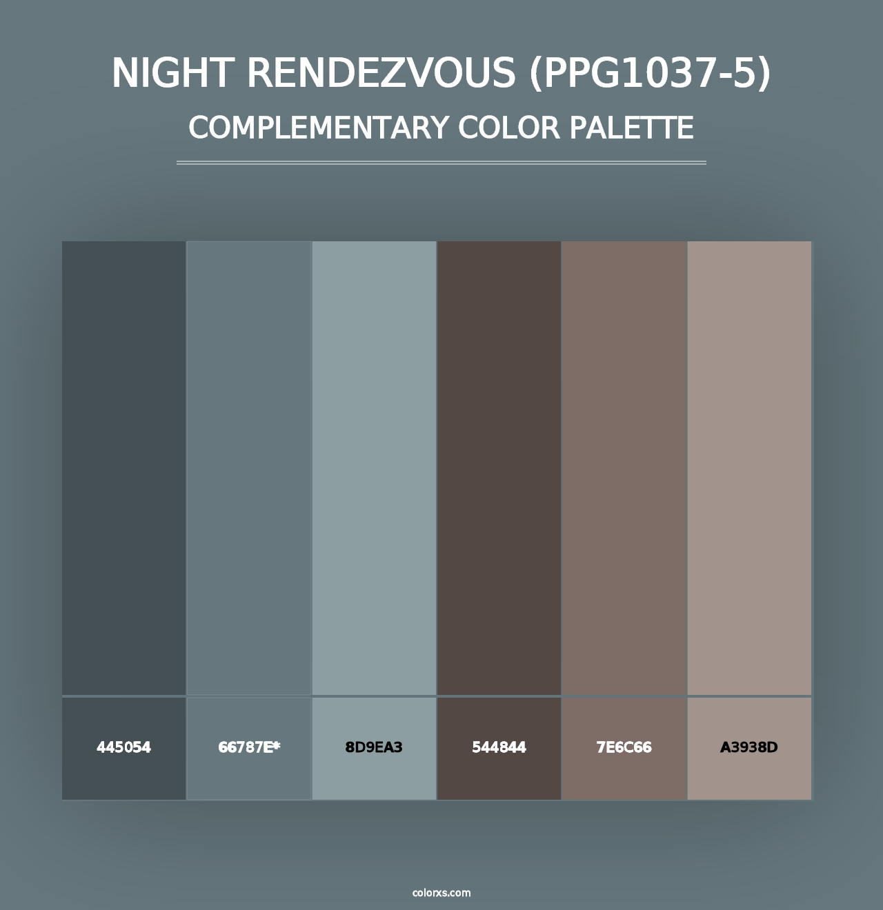 Night Rendezvous (PPG1037-5) - Complementary Color Palette