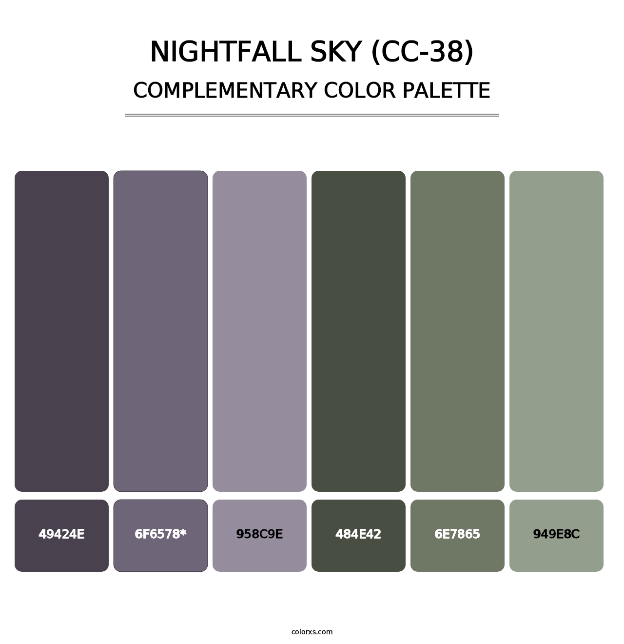 Nightfall Sky (CC-38) - Complementary Color Palette