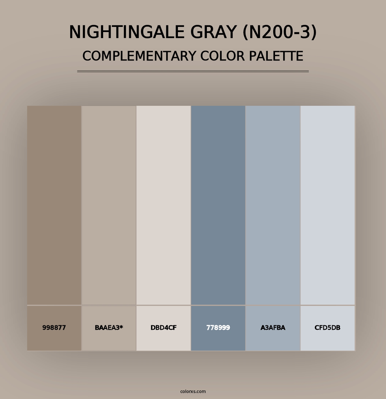 Nightingale Gray (N200-3) - Complementary Color Palette