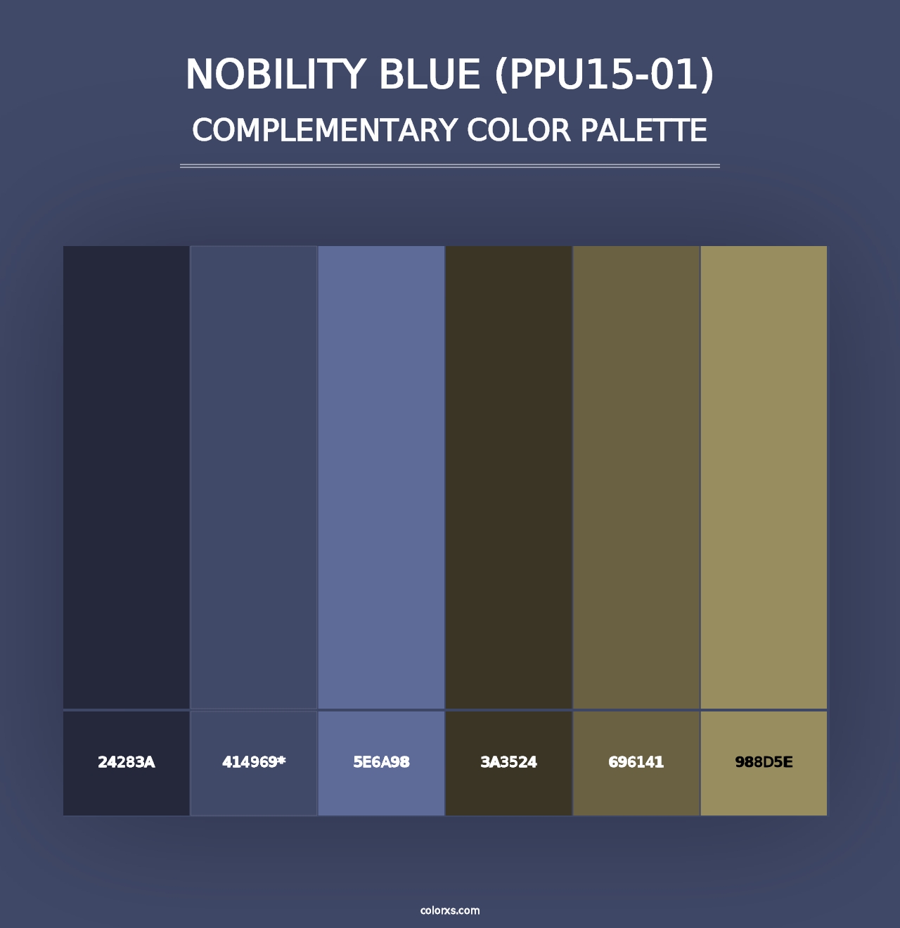 Nobility Blue (PPU15-01) - Complementary Color Palette