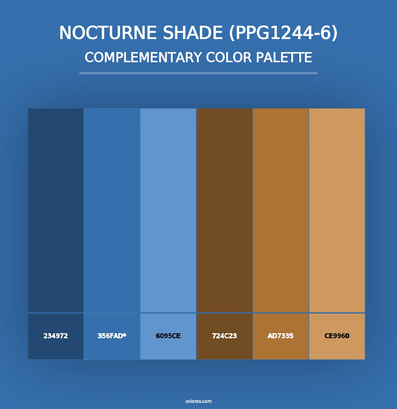 Nocturne Shade (PPG1244-6) - Complementary Color Palette