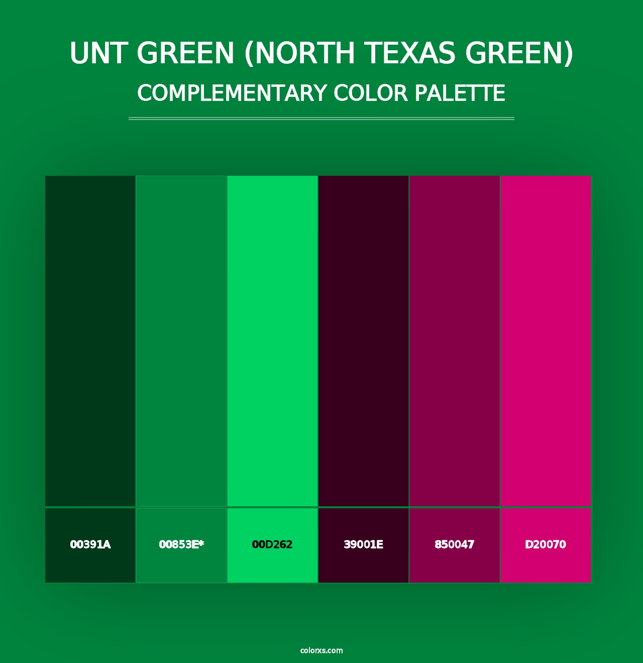 UNT Green (North Texas Green) - Complementary Color Palette