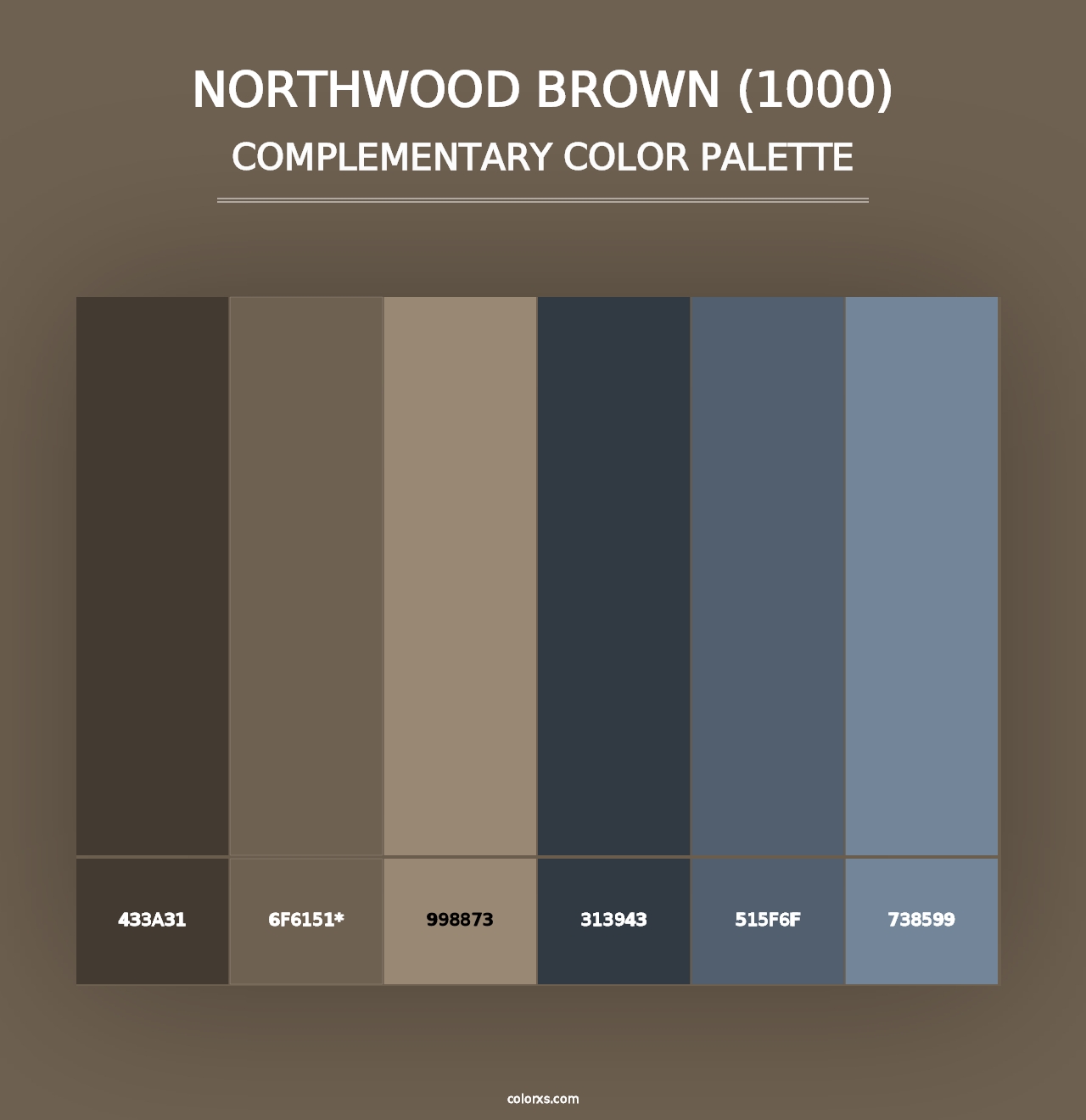 Northwood Brown (1000) - Complementary Color Palette