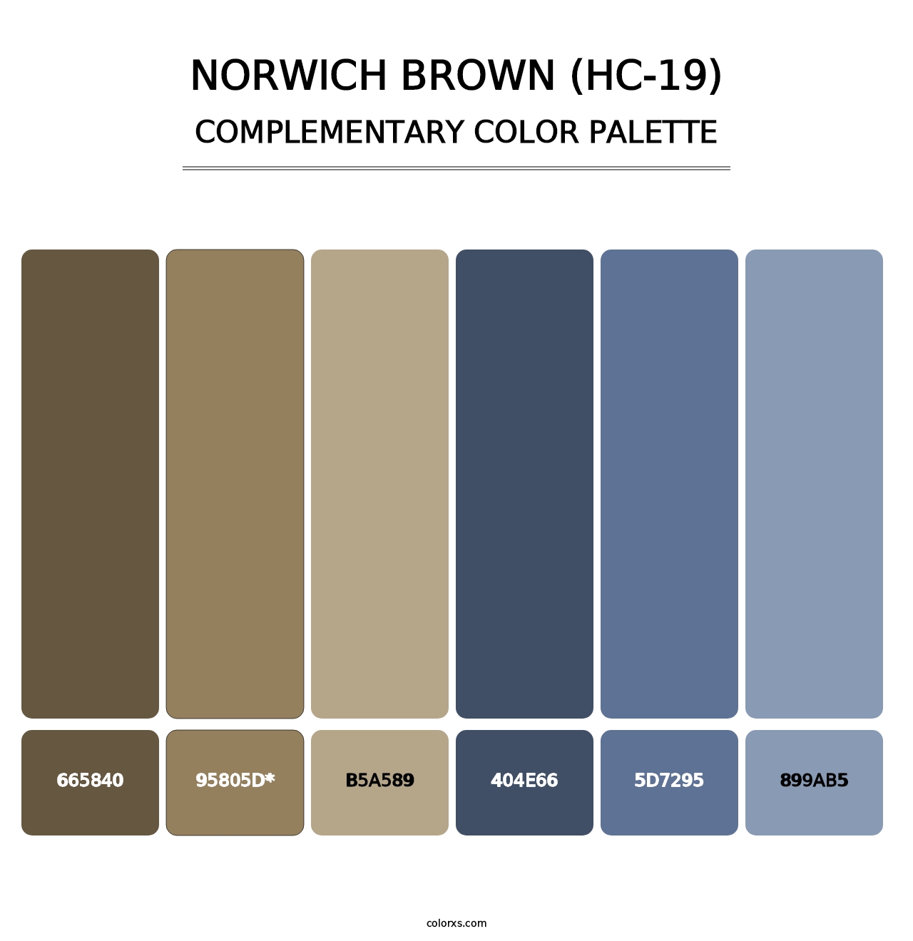 Norwich Brown (HC-19) - Complementary Color Palette