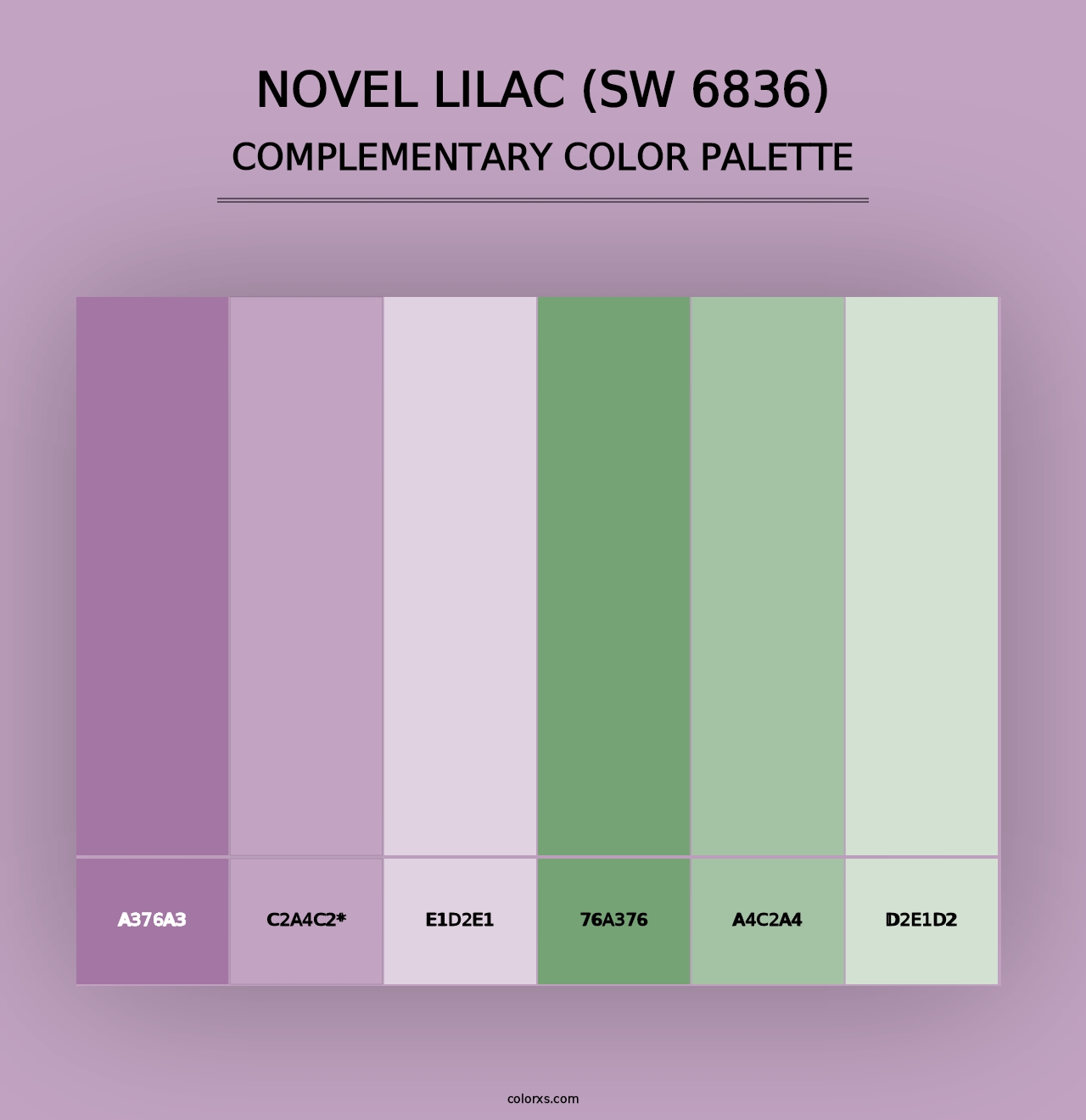 Novel Lilac (SW 6836) - Complementary Color Palette