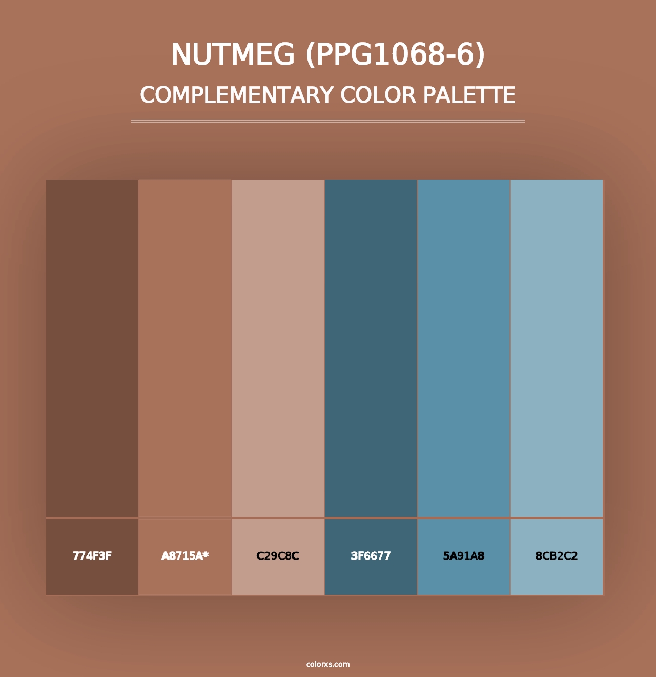 Nutmeg (PPG1068-6) - Complementary Color Palette