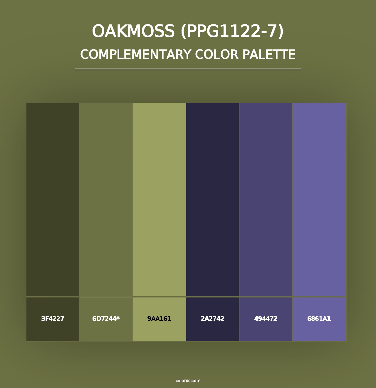 Oakmoss (PPG1122-7) - Complementary Color Palette