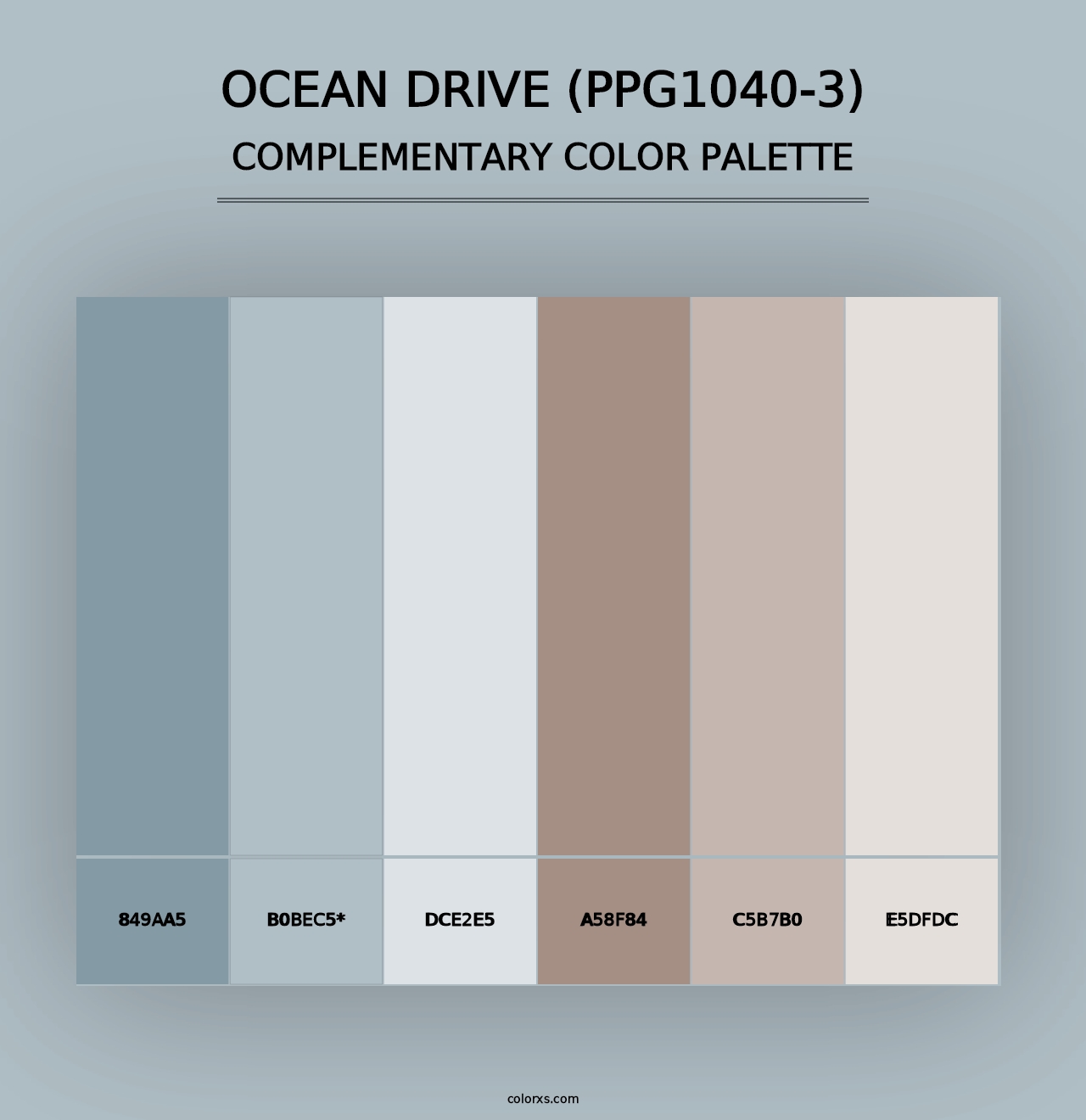 Ocean Drive (PPG1040-3) - Complementary Color Palette